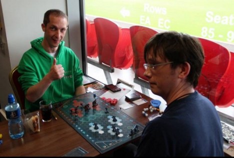 Ivor (in green), me (in need of a haircut).