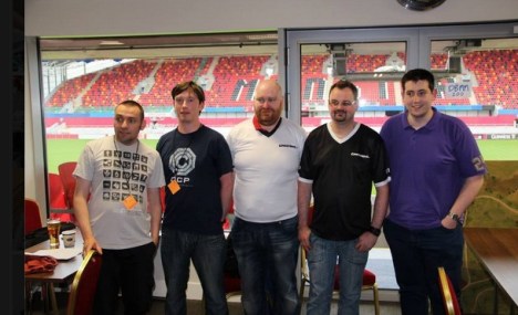 L to R: PB, me, Limerick Pathfinder JK, Mark from Mantic and Kyle