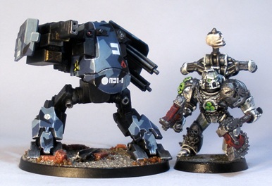 L to R: Grymn Walker, Chaos Space Marine