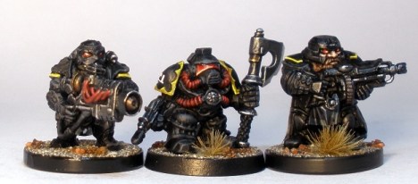 L to R: Forgefather Stormrage Vet, Squat Adeptus Mechanicus, Forgefather Steel Warrior
