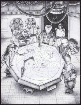 A rare moment of inter-species harmony, Rogue Trader style.