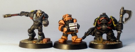 L to R: Grymn Torstem, Iron Bonce, Squat Adeptus Mechanicus