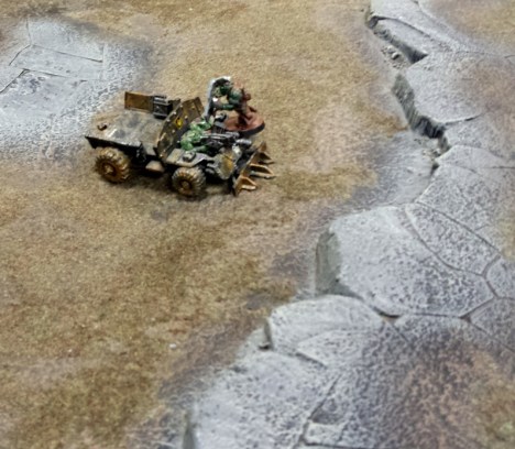 Trundling through the lonely wastes.