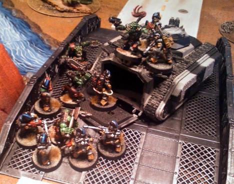 Bigdogz orks fail to convince the Necromundans of their close combat prowess. "Oi Goruk, I fort we wuz Weapon Skill 4?!"  Not today Waznut, not today.