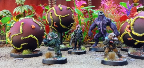 Using his sybiotic connection with local wildlife, Exodite L'Oreal evelops the interlopers with his bouncers.