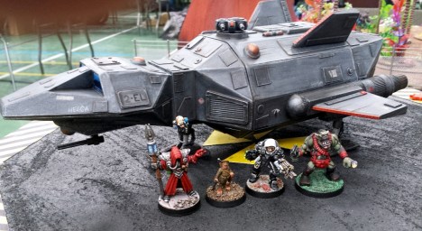 Magos Kurgan (MrSaturday), Leprechan Officer (Just John), Inquisitor Verhoeven (me), Zardork (theottovonbismark) prepare to lock swords/