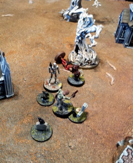 ...but the arrival of another cyber-skeleton takes the LT. by surprise, almost, but not quite forcing her to take a dirt nap.