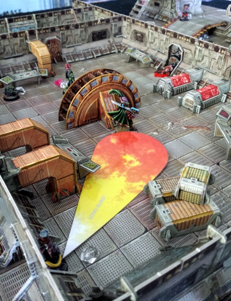 L'Oreal uses his fey agility to avoid the gouts of burning promethium. Never one to be outdone in style stakes, Ramirez cartwheels over the turbine without even singing the feathers on his servo-skulls hat and downloads the turbine schematics via noospheric connection even as he lands. Never that keen on fire, Tumbleweed heads for the North-west exit with Ramirez while L'Oreal holds the Purgators off.