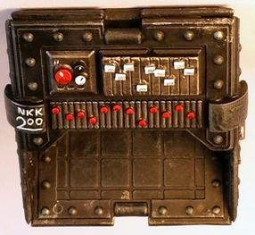 Note hasty effort at branding on the left hand side of the desk.