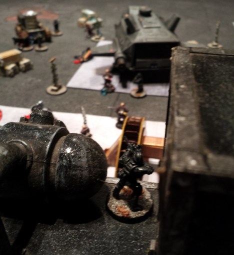 ... and with a sound like a jar of Catachan Blood Hornet jam being dropped on tiles, separates the Purgators head from his body.