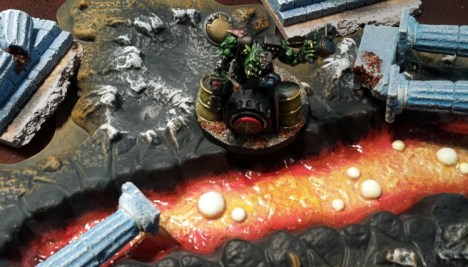 Controlling all of that raw power is a perilous process and green lighting blasts the mesa, incinerating Kronkie and plunging Carrot and Frangk into the fissure blown in the rock. Frangk claws his way out, sparks sputtering from his bionic bonce and Waaaggh energy glowing behind his eyes