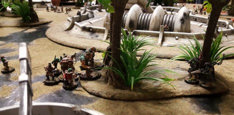 ...while his erstwhile allies, the Botanifoaks of Foaksphere draw the dangerous but single minded brutes away from the main confrontation.