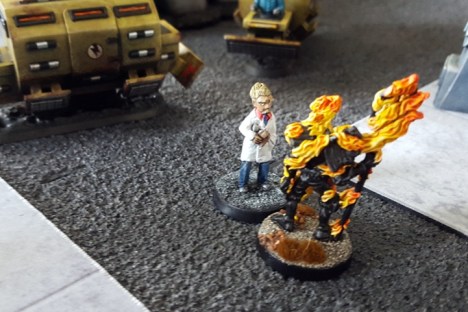 Meanwhile Dr Schadenfreude has a little more luck, his handwavium projector generates a spookily speaking, smouldering spectre, generating enough data to allow the Nu U forces to access the realmgate.