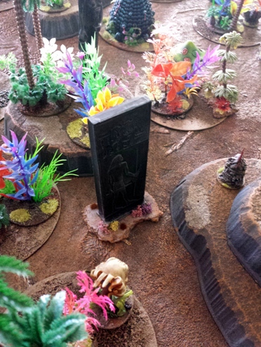 The obelisk, which functions as a control mechanism for the bio-tech AI.