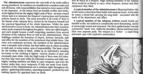 Description of the Adeptus Administratum as per Rogue Trader.